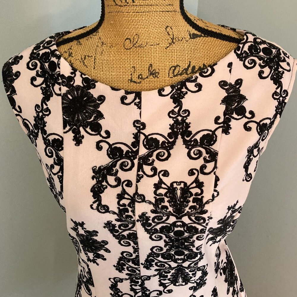 Danny & Nicole Dress Women Size 14 Black Gray Pink Fit & Flare - Picture 13 of 14